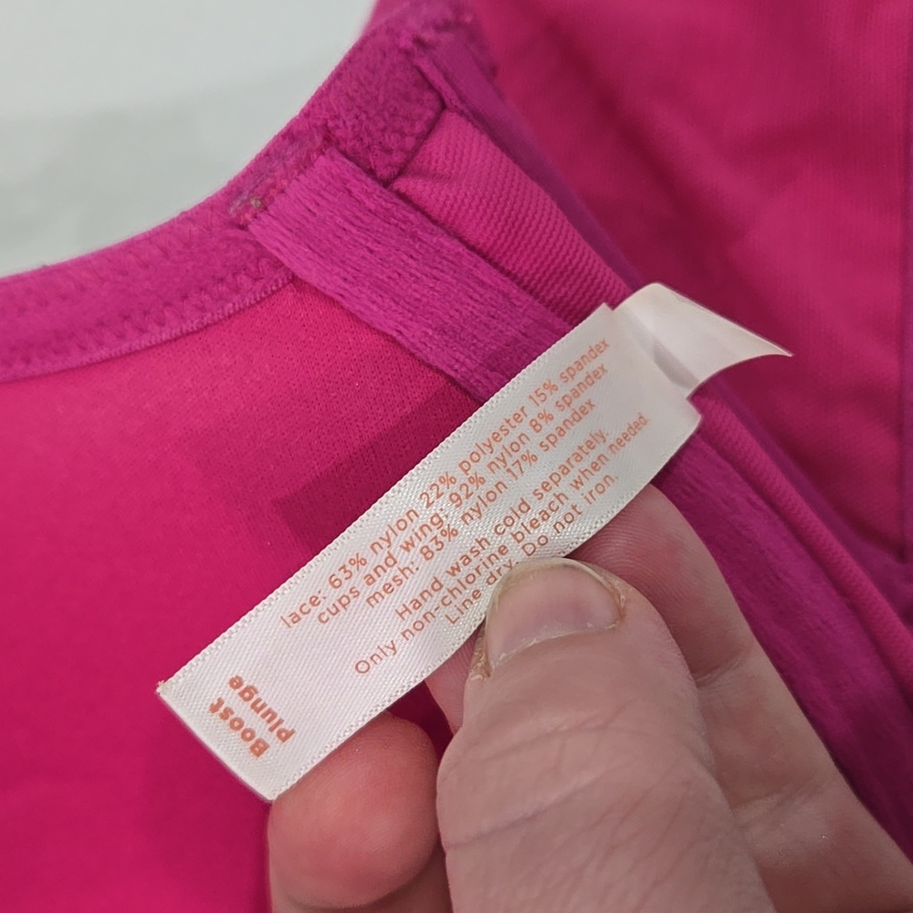 Cacique Magenta And Gray Boost Plunge Front Closure Racerback 40DD - Picture 6 of 6